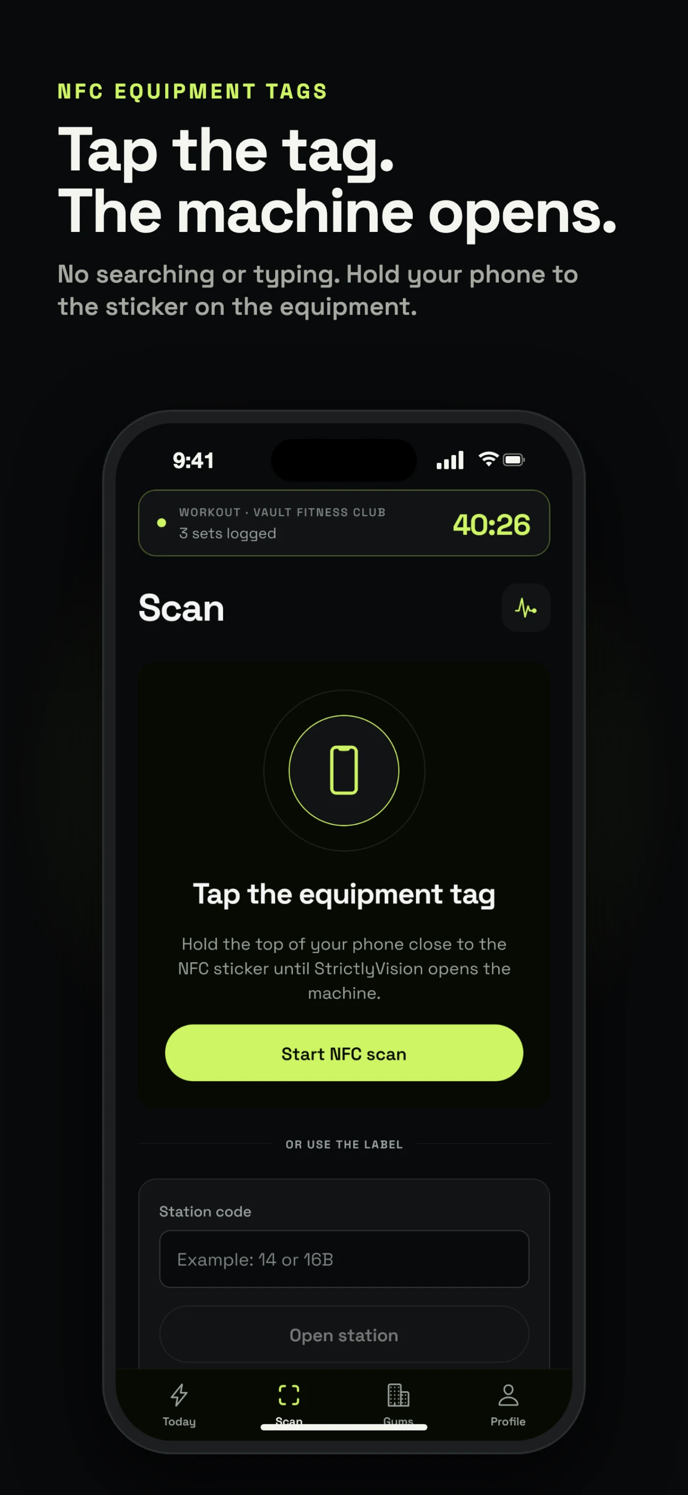StrictlyVision: tap the NFC tag